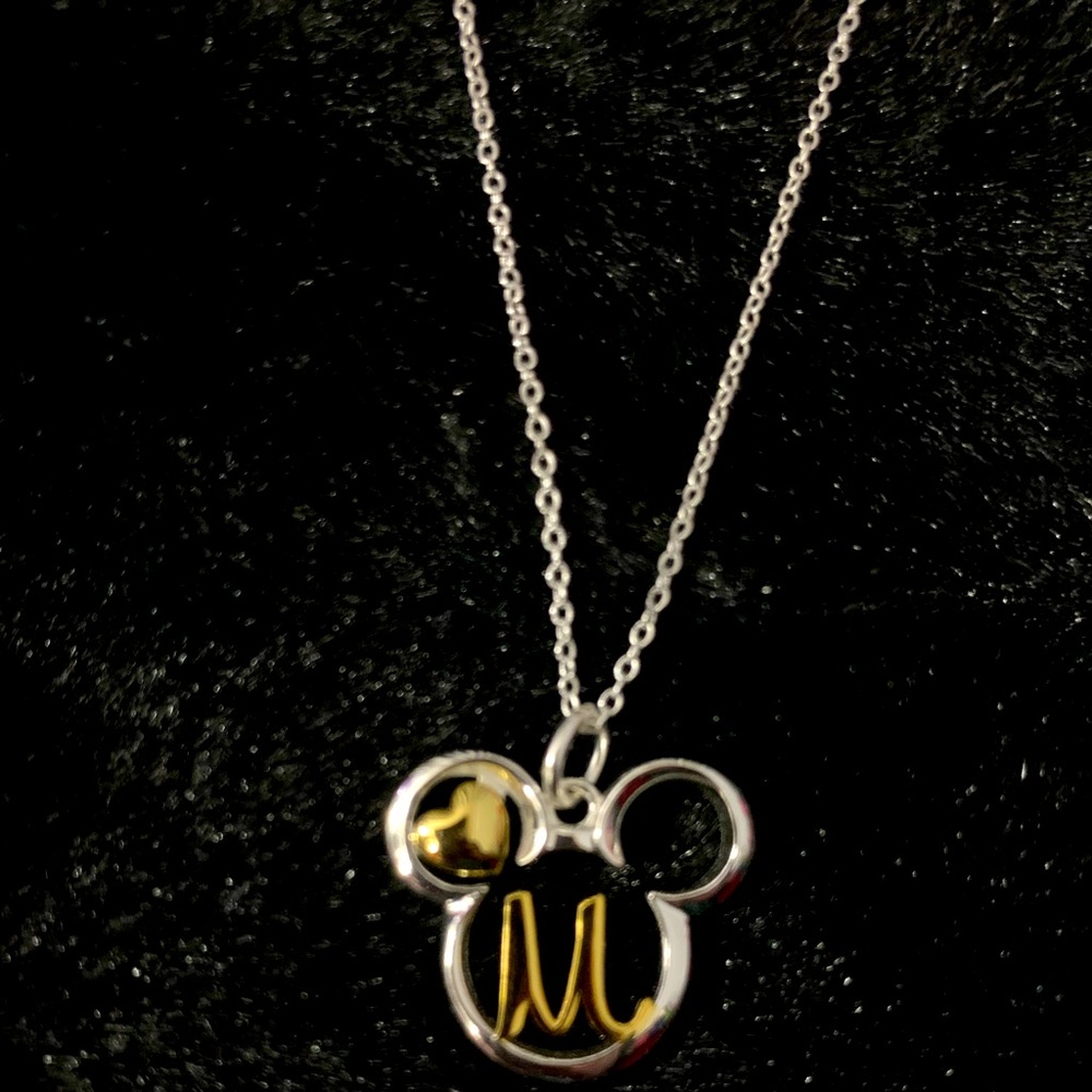 Mickey Mouse Icon Initial “M” Necklace